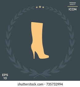 Women shoes icon, the modern silhouette. Menu item in the web design