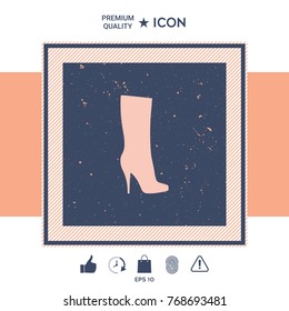 Women shoes icon, the modern silhouette. Menu item in the web design