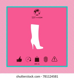 Women shoes icon, the modern silhouette. Menu item in the web design