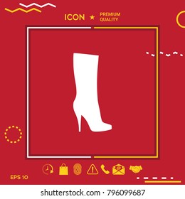 Women shoes icon, the modern silhouette. Menu item in the web design