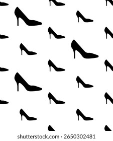 Mulheres Sapatos Ícone Sem Costura Padrão, Moça Salto Sapatos Vetor Arte Ilustração