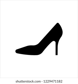 Women Shoes Icon Vector Art Illustration