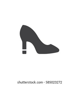 Women shoes icon vector, filled flat sign, solid pictogram isolated on white. Symbol, logo illustration