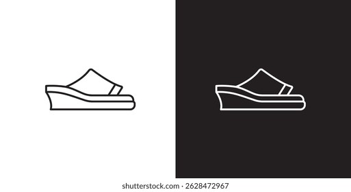 Women shoes line icon. Sandal shoes vector illustration icon. Fashion icon with editable stroke on black and transparent background. Fashion icon.