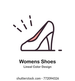 Women Shoes Lineal Color Illustration