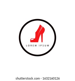 women shoes logo vector illustration. shoes shop logo icon.