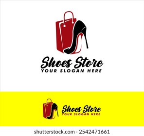 women shoes logo vector illustration template design concept for shoes store shop fashion and feminine