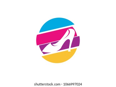 women shoes logo vector template