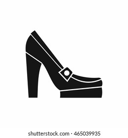 Women shoes on platform icon in simple style isolated on white background. Wear symbol