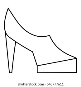 Women shoes on platform icon. Outline illustration of women shoes on platform vector icon for web