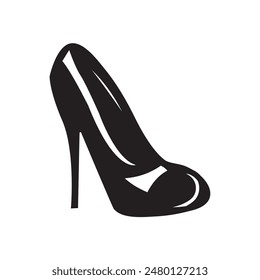 Women shoes silhouette icon vector illustration.