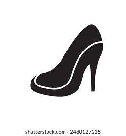 Women shoes silhouette icon vector illustration.