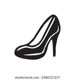 Women shoes silhouette icon vector illustration.