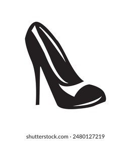 Women shoes silhouette icon vector illustration.