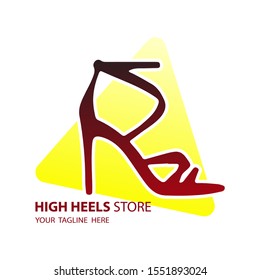 Women Shoes Store Logo Vector with White Background