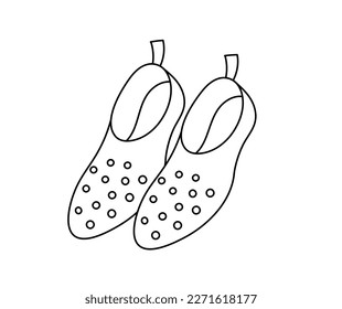 Women shoes for swimming. Editable stroke thickness size.
