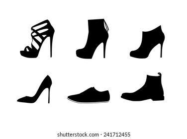 Women shoes vector set