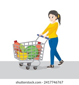 women shop vector cartoon art 