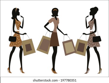 Silhouette Shopping Lady - Vectorjunky - Free Vectors, Icons, Logos and ...