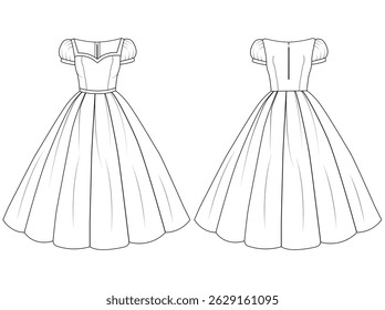 women short sleeve Georgette frock  flair top vector art  design
