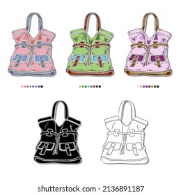 Women shoulder bag 02. Vector illustration. Isolated.