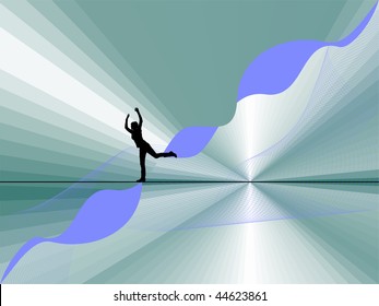 women silhouette with abstract background