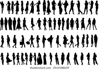 women silhouette bundle pack vector