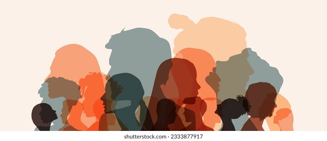 Women silhouette head isolated. Women's history month banner.