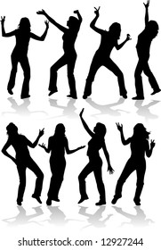 Women Silhouettes, dancing people