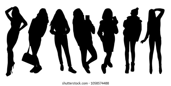 Women silhouettes vector