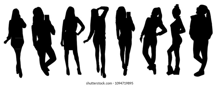 Women silhouettes vector