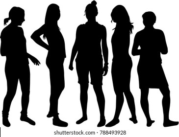 Women silhouettes.Vector works .