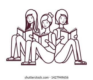 women sitting with book in hands