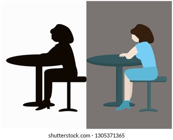 women sitting at cafe or restaurant table. female flat cartoon characters. Vector illustration.