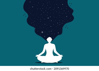 Women Sitting Crossed Legs Meditating Stock Vector (Royalty Free ...