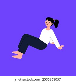 women sitting on ground vector illustration eps