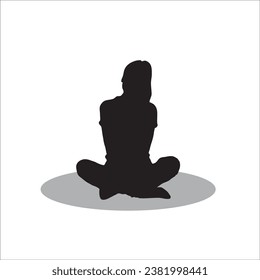 Women sitting silhouette stock vector