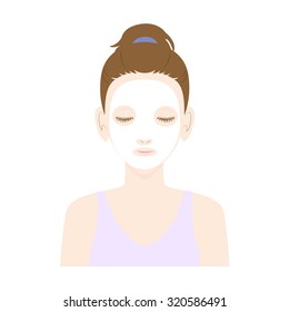 Women in skin care mask