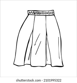 Women skirt hand drawn in doodle style