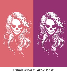 Women Skull vector for t-shirts 