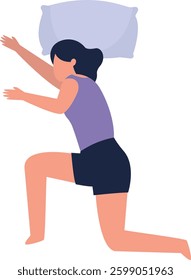 Women Sleeping Position Illustration. Isolated Flat Cartoon Character.
