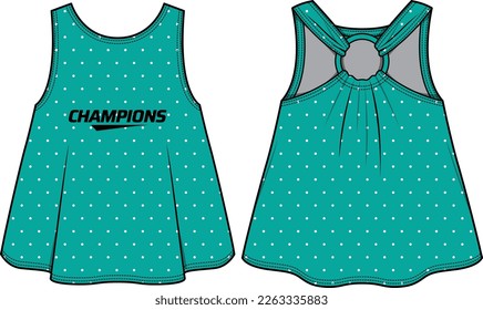 Women Sleeveless crop top tank top design flat sketch fashion Illustration Vector, Fashionable Casual wear Trapeze top suitable for girls and Ladies for training kit for sports activity.