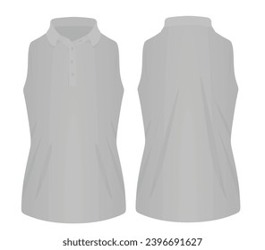 Women sleeveless polo t shirt. vector illustration
