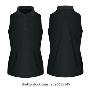 Women sleeveless polo t shirt. vector illustration