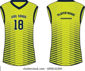 Women Sleeveless Tank top Sports t-shirt Jersey design concept Illustration Vector suitable for girls and Ladies for Soccer, netball, Football, badminton , tennis, Volleyball jersey. 