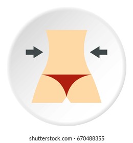 Women slim body icon in flat circle isolated vector illustration for web