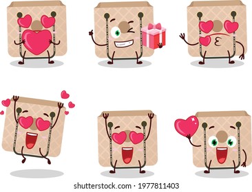 Women sling bag cartoon character with love cute emoticon
