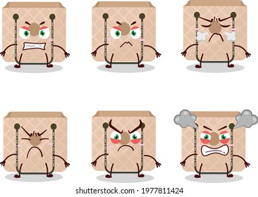 Women sling bag cartoon character with various angry expressions