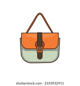 Women sling bag icon design, woman bag in cartoon style, vector illustration design elements