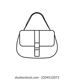 Women sling bag in line art style, vector illustration design